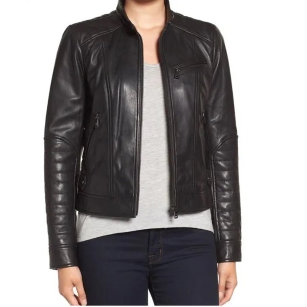 Bernardo Quilted Leather Jacket